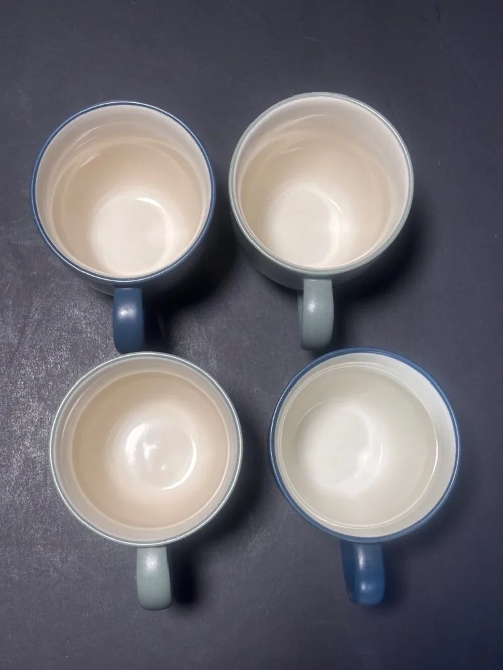 Noritake Colorwave 2 Blue 8484 & 2 Green 8485y Stoneware Mugs Set Of 4 VTG 04
